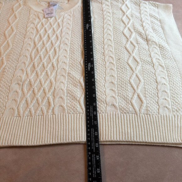 J. Crew Factory Cable-Knit Poncho Sweater • One Size • NWT • BW669 • White - Picture 6 of 8